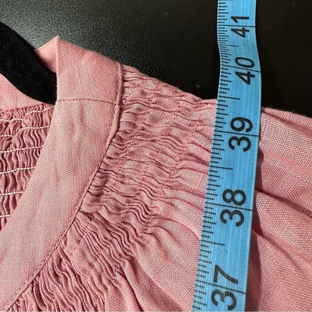 Greek Archaic Kori Linen Popover Smock Dress
Tie Neck Tiered Pink Size Large - Picture 10 of 11